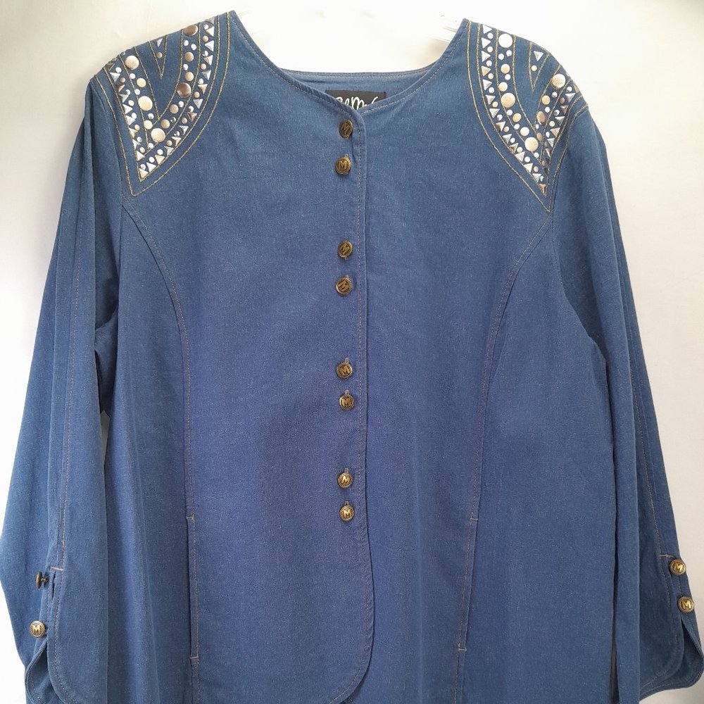 Bob Mackie Denim Style Jacket Size XL - Never Worn - Excellent Condition